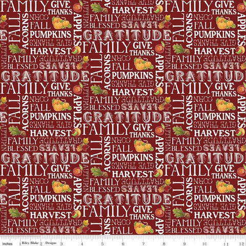 Monthly Placemats - November Text Barn Red