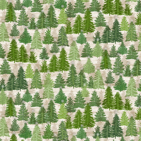 Comfort & Joy - Natural Pine Trees On Wood