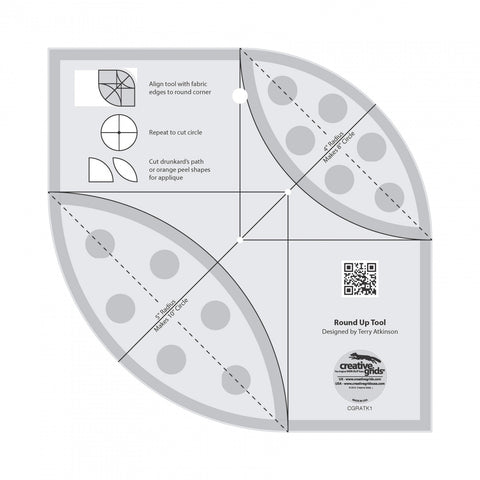 Creative Grids Round Up Tool and Quilting Ruler