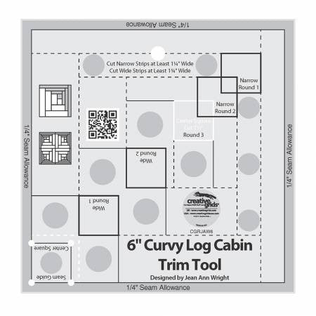 6" Creative Grids Curvy Log Cabin Trim Tool (CGRJAW6)