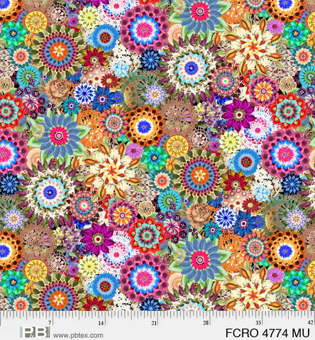 Floral Crotchet - Multi Floral Crochet - 108" Wide Back