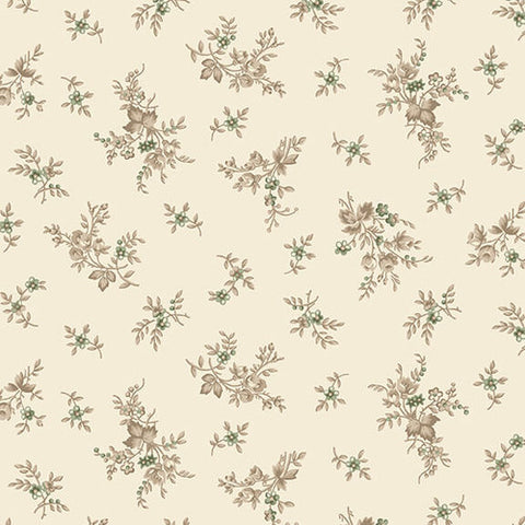 Cottage Linen - Cream Rosebud & Vine - 108" Wide Back