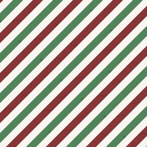 Postcard Christmas - Multi Christmas Diagonal Stripe