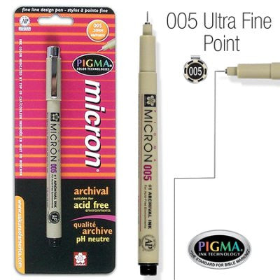 Pigma Micron Pen Black .45mm Size 05